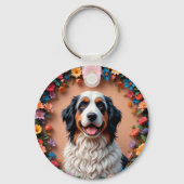 Mooie Hond Portret Sleutelhanger (Achterkant)
