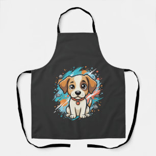 Mooie Hond Verfspatten Vector Kunst_1 Schort