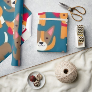 Mooie honden kleurrijke honden huisdier vibes Wrap Cadeaupapier