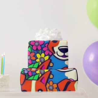 Mooie honden kleurrijke honden huisdier vibes Wrap Cadeaupapier