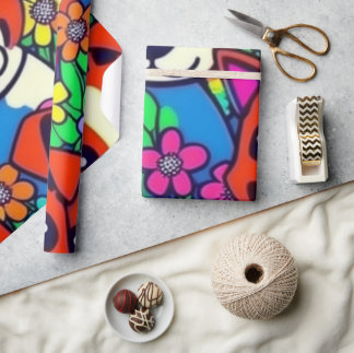 Mooie honden kleurrijke honden huisdier vibes Wrap Cadeaupapier