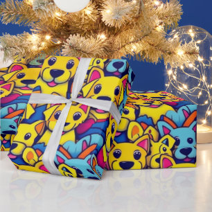 Mooie honden kleurrijke honden huisdier vibes Wrap Cadeaupapier