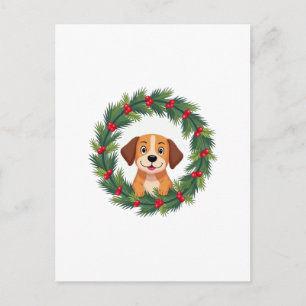 Mooie Honden Neus Kerst Krans Kerst Honden Moeder Briefkaart