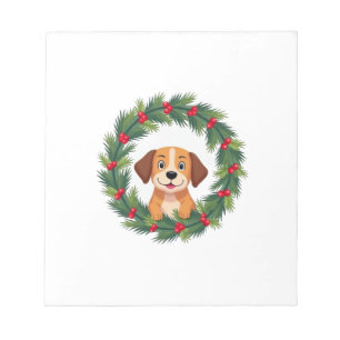 Mooie Honden Neus Kerst Krans Kerst Honden Moeder Notitieblok