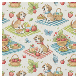 Mooie Honden Picknick Zomer Kunst - Kinderen Carto Stof