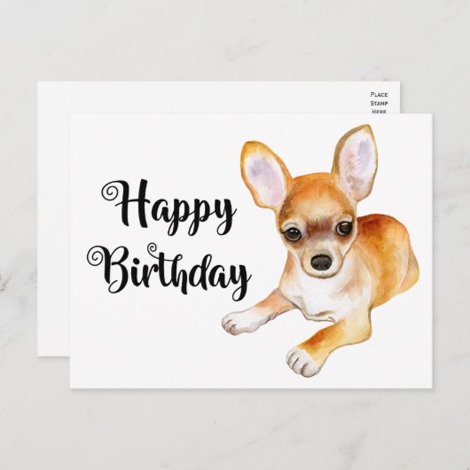 Mooie Hondenbaby Grappige Chihuahua Verjaardag  An Briefkaart (Voorkant / Achterkant)
