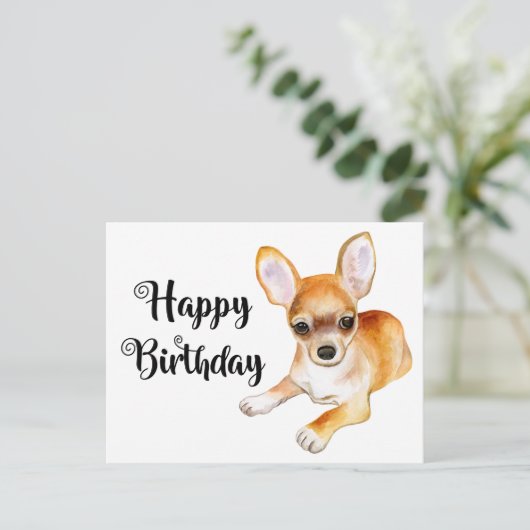 Mooie Hondenbaby Grappige Chihuahua Verjaardag  An Briefkaart (Staand voorkant)
