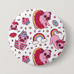 Mooie hondenpatroon voor hondenliefhebbers ronde button 7,6 cm