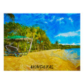 Mooie Honduras Ocean Uitzicht olieverf Perfect Poster (Voorkant)
