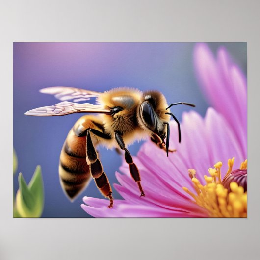 Mooie Honingbij en Bloem Poster Home Decor (Voorkant)