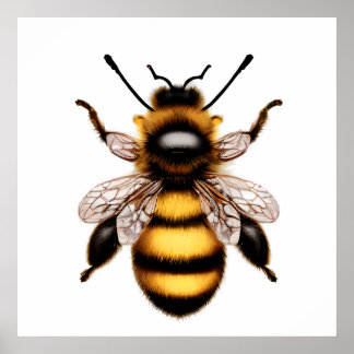 Mooie honingbij natuurlijke bij portret poster