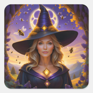Mooie Honingbij Witch Vierkante Sticker
