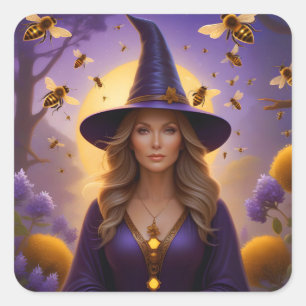 Mooie Honingbij Witch Vierkante Sticker