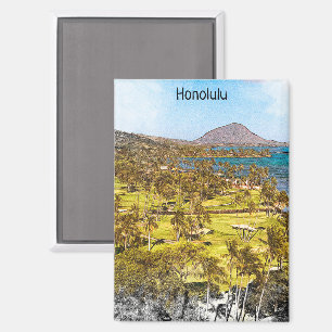 Mooie Honolulu Oahu landschap reizen Magneet