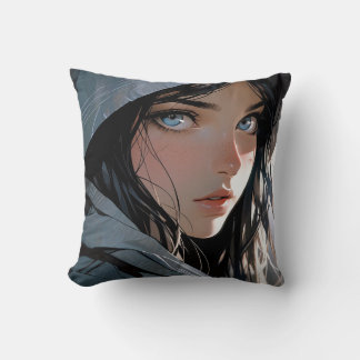 Mooie Hooded Anime Girl Kussen