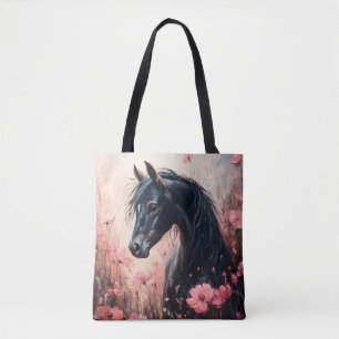 Mooie Horse Blush Roze Wildflowers Draagtas