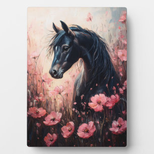 Mooie Horse Blush Roze Wildflowers Fotoplaat
