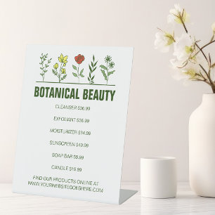 Mooie Huidverzorgingsproducten voor een Botanische Reclamebord Met Voetstuk