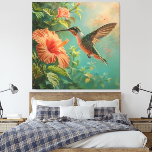 Mooie Hummingbird Canvas Afdruk (Insitu (Slaapkamer))