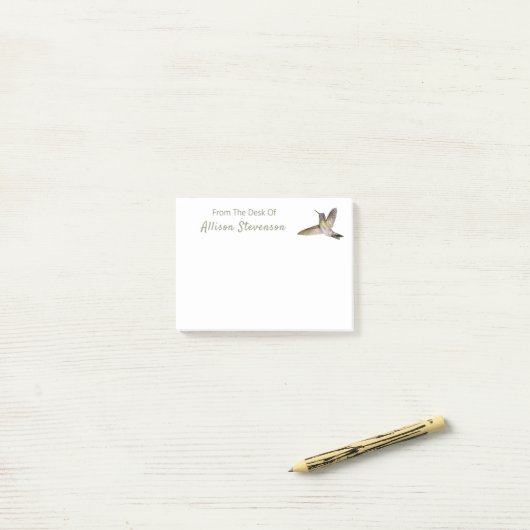 Mooie Hummingbird Monogrammed Post-it® Notes (Op bureau)