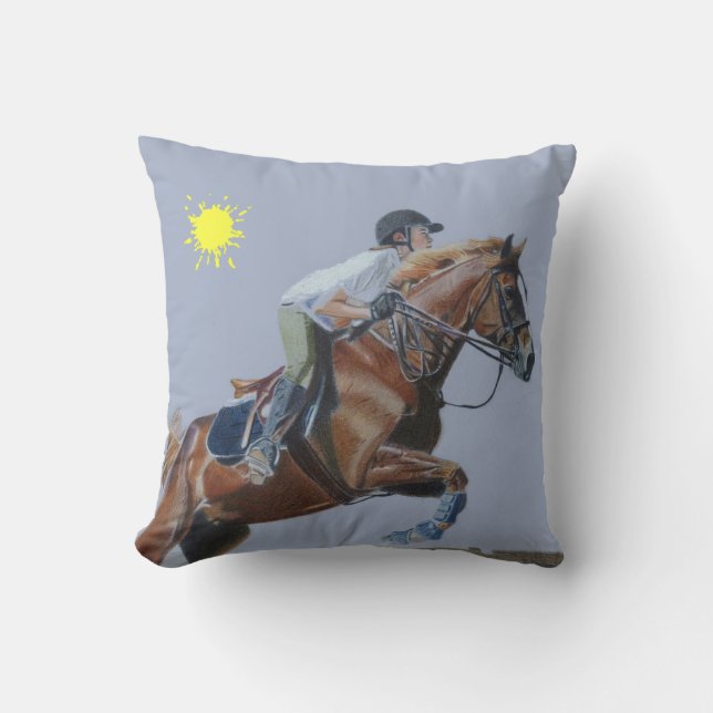 Mooie Hunter Jumper Horse American MoJo Pillow Kussen (Voorkant)