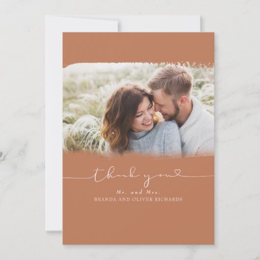 Mooie hutbruiloft Dank je foto Bedankkaart (Voorkant)