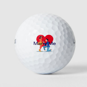 Mooie huwelijksaanzoek golfballen