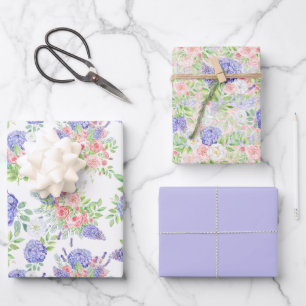 Mooie Hydangeas, Lilacs en Rozen Inpakpapier Vel
