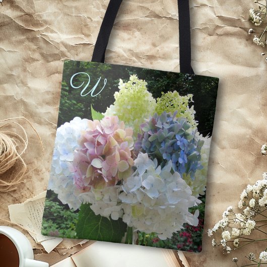 Mooie Hydrangea Boeket Monogram Initialen tas