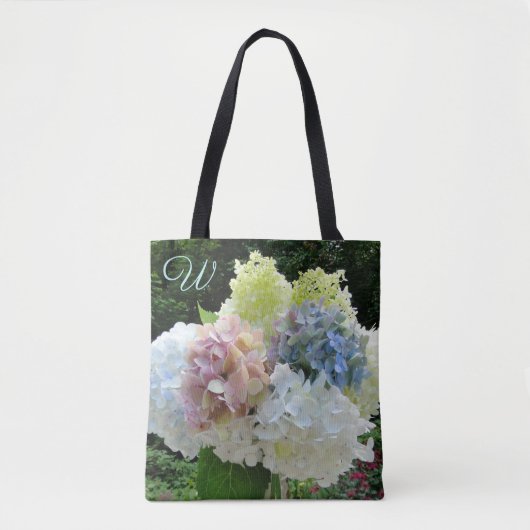 Mooie Hydrangea Boeket Monogram Initialen tas (Voorkant)
