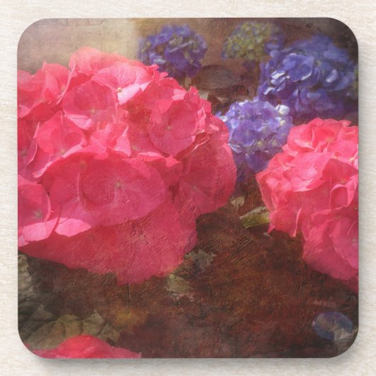 Mooie Hydrangea Glossy Plastic Onderzetters (Voorkant)