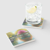 Mooie Hydranger Tuin Steen Onderzetter (Zijkant)