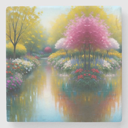 Mooie Hydranger Tuin Steen Onderzetter (Voorkant)