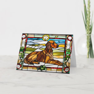 Mooie Ierse Setter Glas-in-Lood Kaart