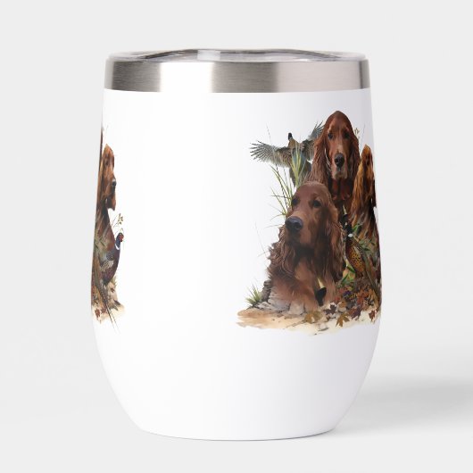 Mooie Ierse Setter met fazant , Art (Achterkant)