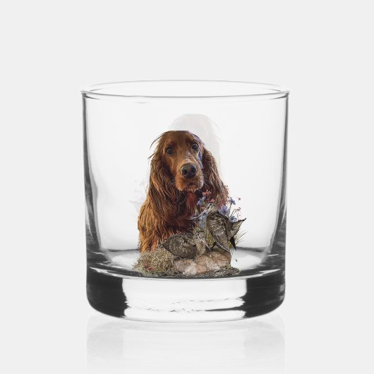 Mooie Ierse Setters Art Whisky Glas (Achterkant)