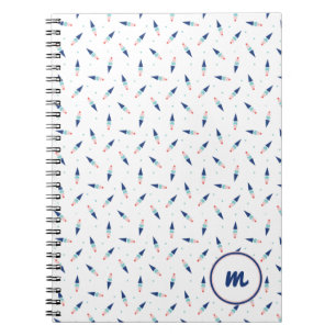 Mooie Ijsje Kegel Patroon Persoonlijke Monogram Notitieboek