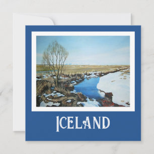 Mooie IJslandse realisme landschap scene fine art Feestdagenkaart