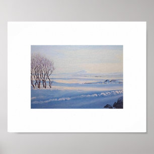 Mooie IJslandse winterlandschap schilderkunst Poster