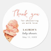 Mooie ijslepel Baby shower Ronde Sticker (Voorkant)