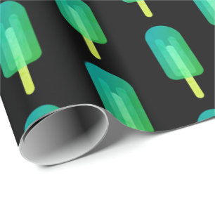 Mooie IJslolly's Patroon Groen/Turquoise Ombre Cadeaupapier