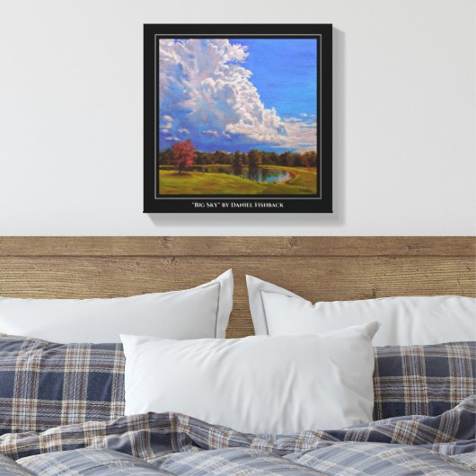 Mooie Illinois Boerderij Scene met Big Clouds Canvas Afdruk (Insitu (Slaapkamer))