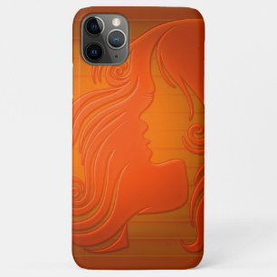 Mooie illustratie jonge vrouw met golvend haar iPhone 11 pro max hoesje