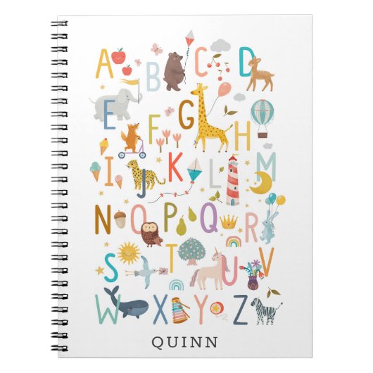 Mooie illustratie van ABC-alfabet met naam Notitieboek (Voorkant)