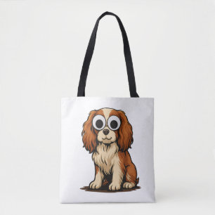 Mooie illustratie van een puppy met grote ogen draagtas