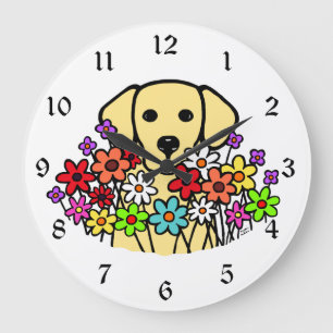 Mooie illustratie van Soul Yellow Labrador Grote Klok