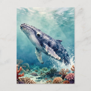 Mooie Impasto Walvis Oceanische Blijf in Contact Briefkaart