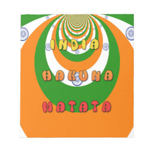 Mooie India Nationale Vlag Kleuren Hakuna Matata Notitieblok