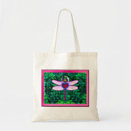 Mooie ingelijste “Crackel ingelijste Libel” Kunstw Tote Bag
