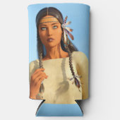 Mooie inheemse Amerikaanse vrouw inheemse outfit (Voorkant)